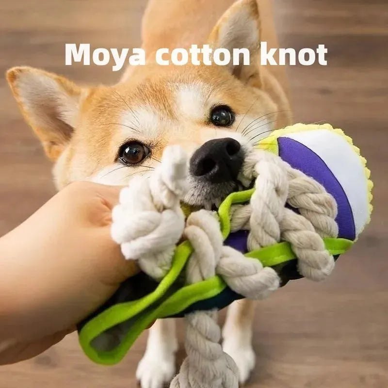 Dog Toys Pet Cotton Rope Slippers Sound Making Toys Dog Teeth Grinding Cleaning Teeth Built-in BB Airbag Round Ball Bell Various