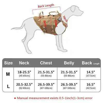 Strong Nylon Dog Harness Tactical Military Pet Vest Harnesses With Bag Working Dog Training Vests For Medium Large Dogs