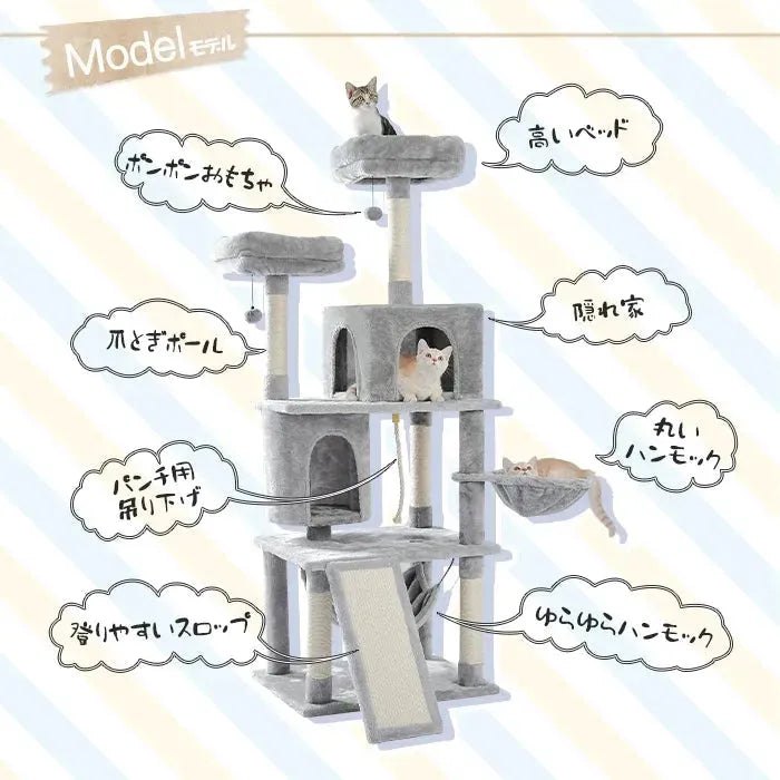 Cat Tree Cat Tower with Scratching Posts and Plush Condo Cat Furniture for Small Spaces Multi-Level Stand House Activity Tower