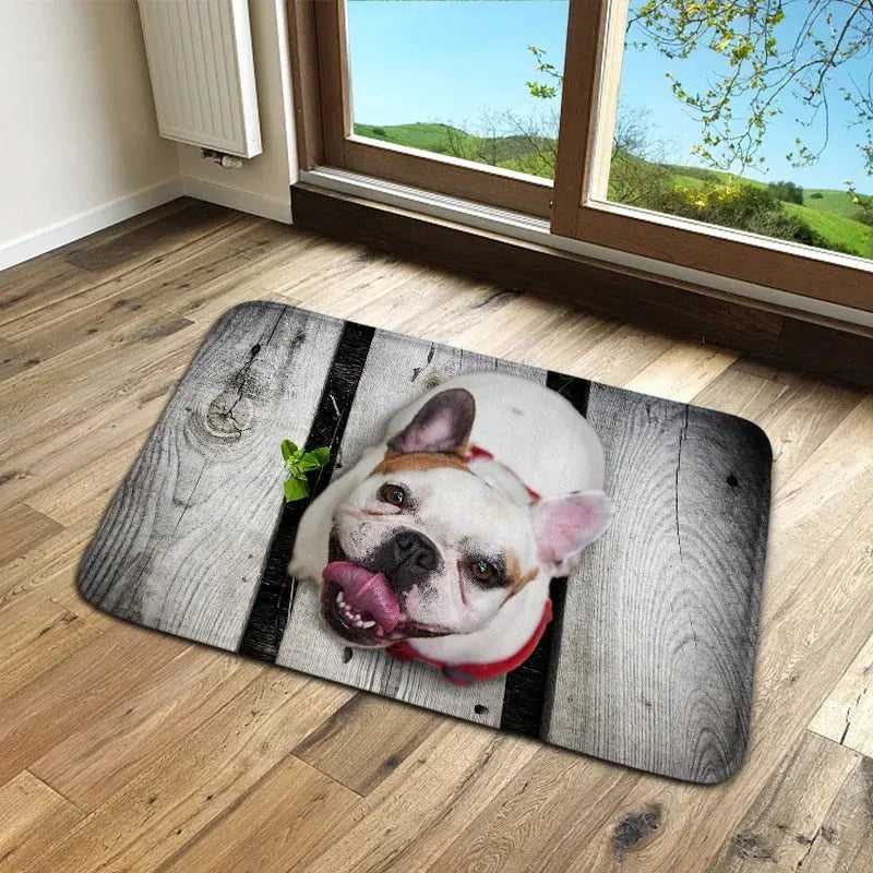 unny Front Entrance Door Carpet 3D Animals Dog Floor Carpets for Living Room Bedroom Non-Slip Kitchen Mats