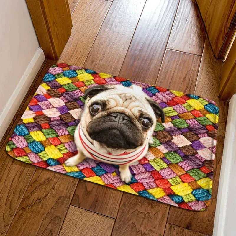 unny Front Entrance Door Carpet 3D Animals Dog Floor Carpets for Living Room Bedroom Non-Slip Kitchen Mats