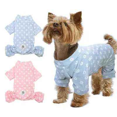 Soft Puppy Dog Pajamas Cat Sleeping Clothes Striped Pet Clothing Indoor Small Medium Dogs Cats Pajamas Bathrob Pink Perro