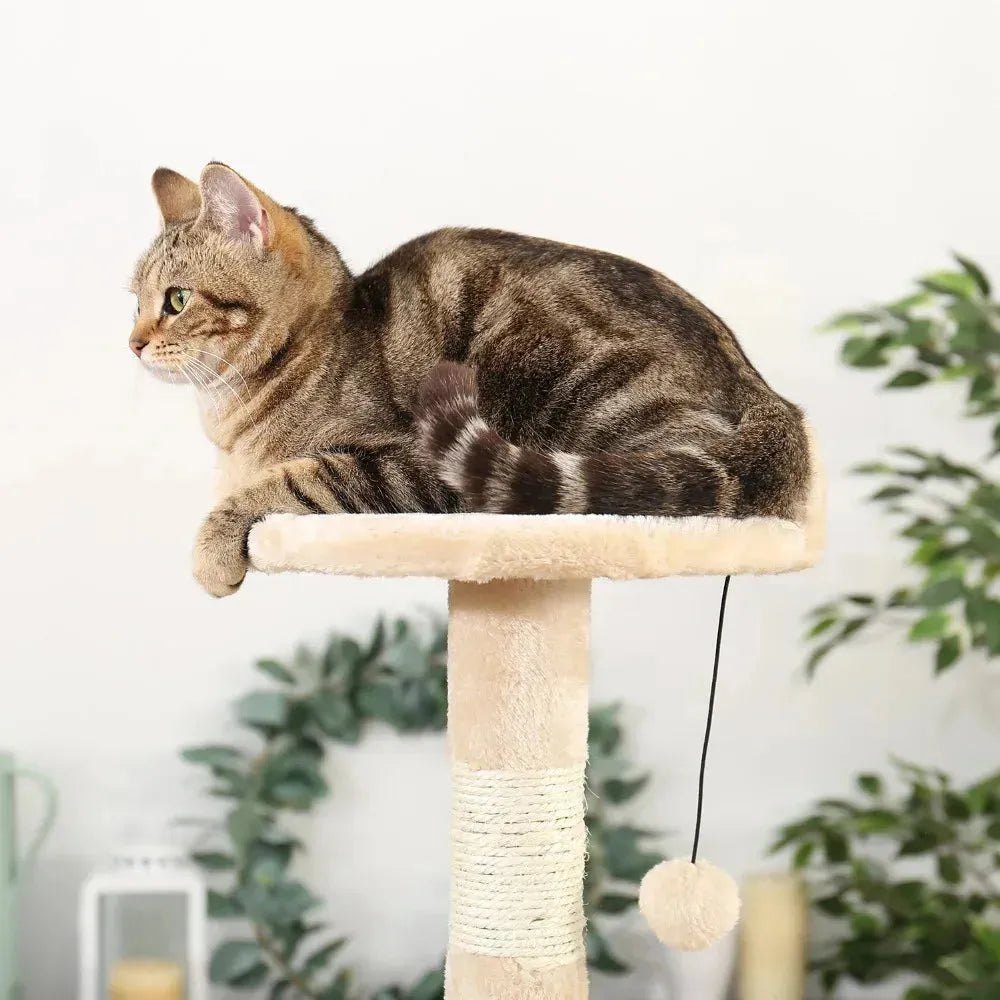 Cat Tree Cat Tower with Scratching Posts and Plush Condo Cat Furniture for Small Spaces Multi-Level Stand House Activity Tower