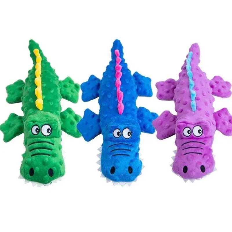 Soft Plush Pet Dog Squeaky Chew Toys Stuffed Crocodile for Small Large Dogs Cat Cute Interactive Squeak Toy Durable