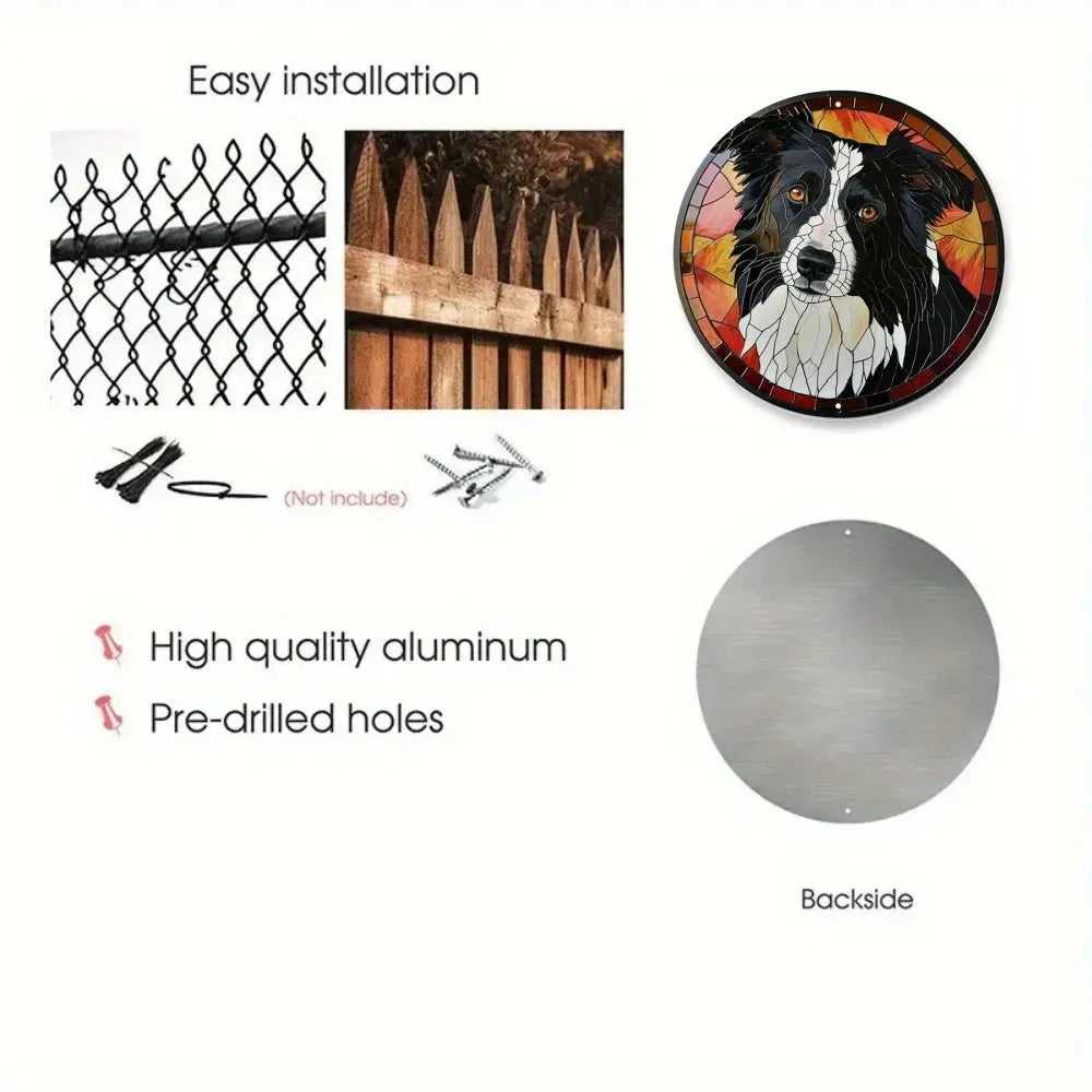 Funny Cute Dog Theme Posters Round Metal Aluminum Sign Desktop Decorative Plates for Bar Cafe Club Yard Home Office Wall Decor