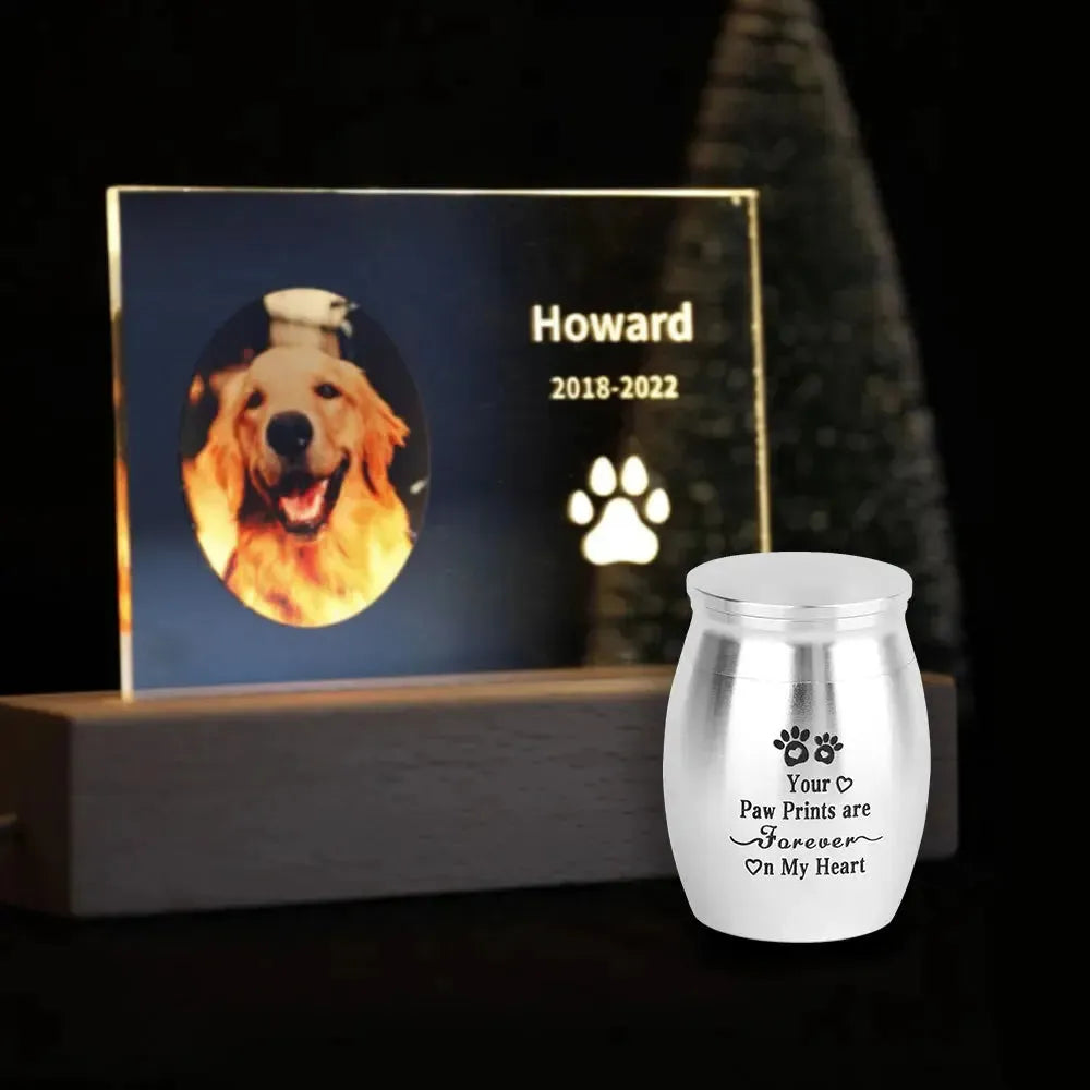 Pet Urn Metal Urn for Pets Portable Dogs Decorative Memorial Keepsake Cats Ashes Keepsake Cremation Ashes Urn for Dogs Cat Birds