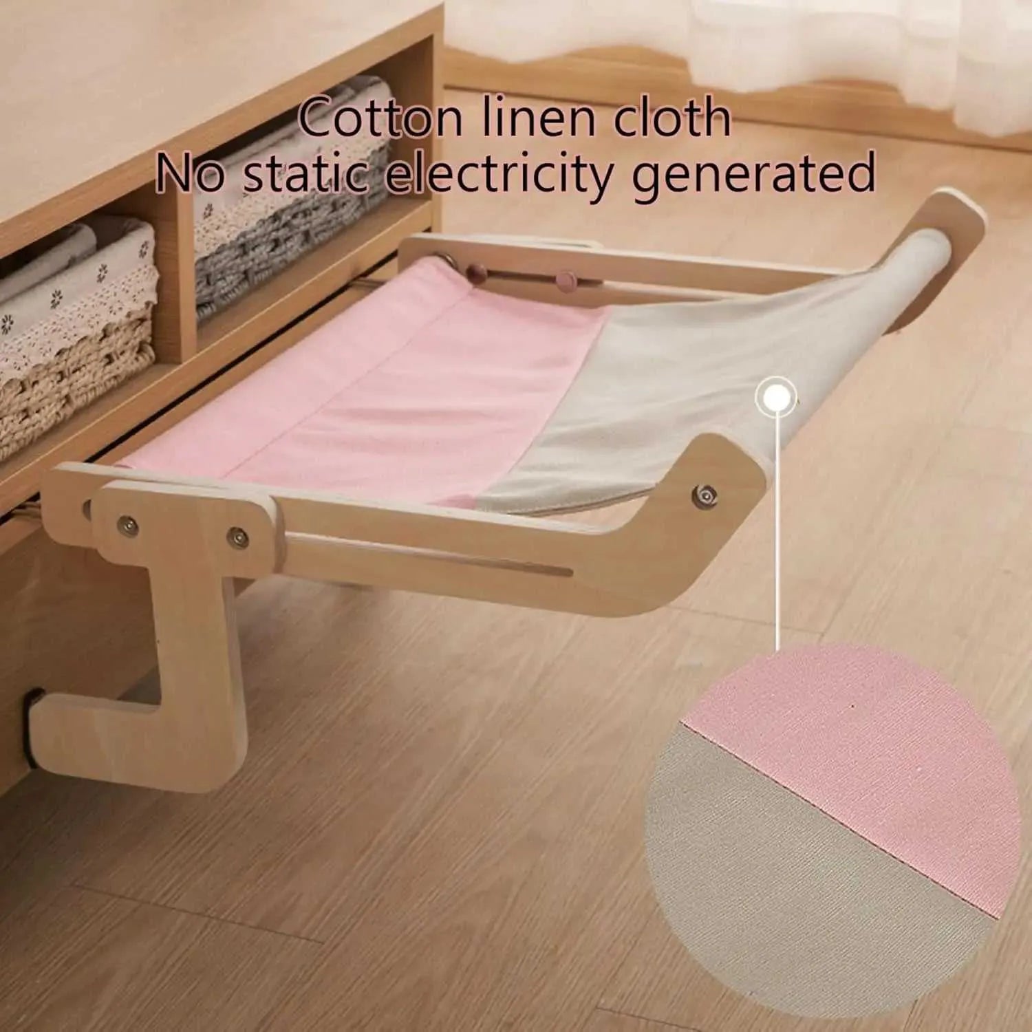 Bedside Bed Pet Nest Window Hanging Cat Bed Portable Removable Balcony Cat Hanging Hammock Wooden Suspended Bed Pet Nest