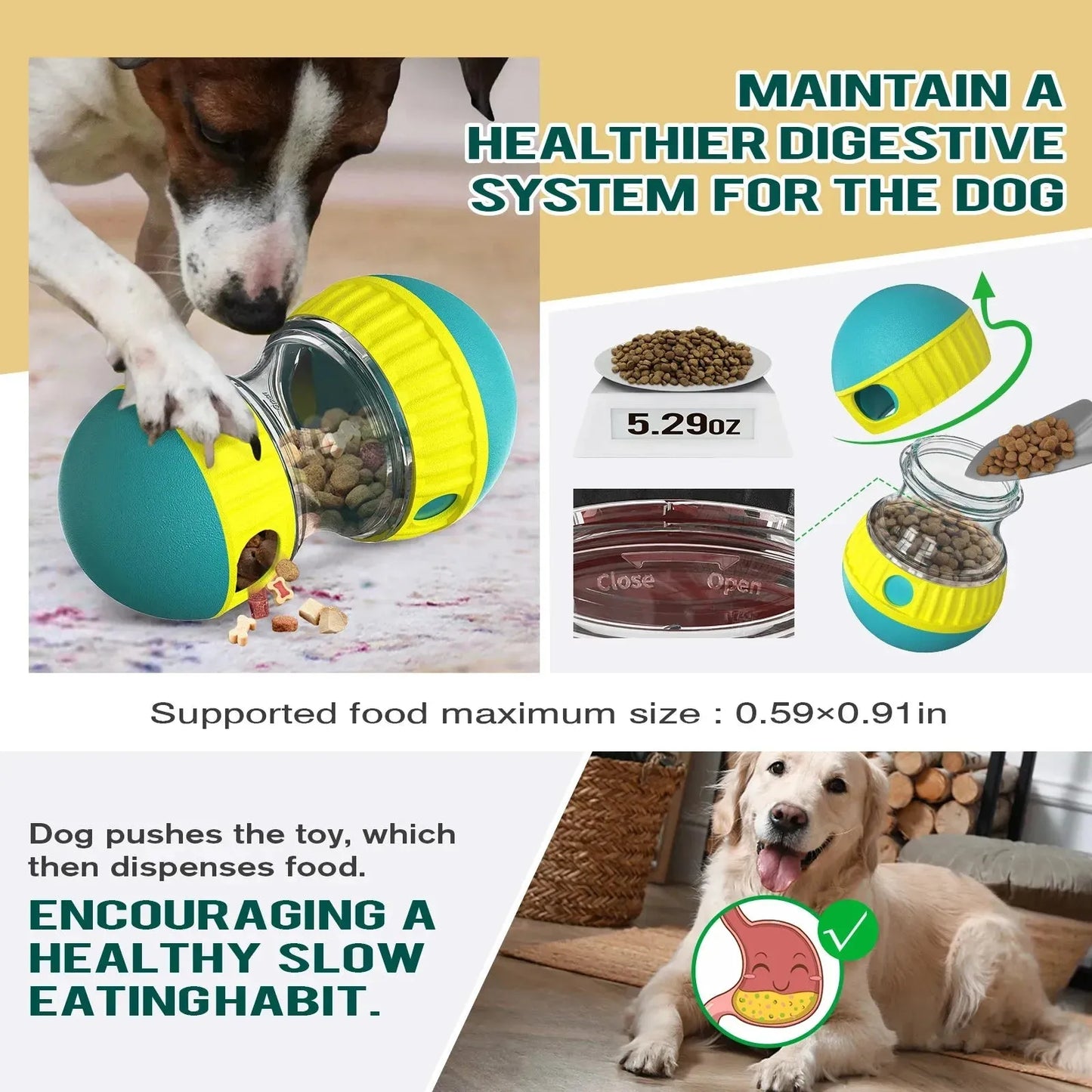 Dog Toy Improve IQ Interactive Puppy Toys For Small Medium Dogs Cat Slow Feeder Ball Labrador Golden Retriever Pet Supplies