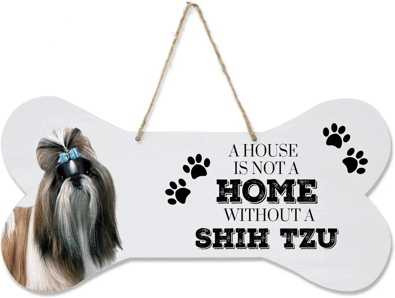 Home is Where My Dog is Pet Quote Dog Bone Wall Wooden Hanging Signs Dog Lovers Gifts for Women Dog Owner Gift for Home Decor