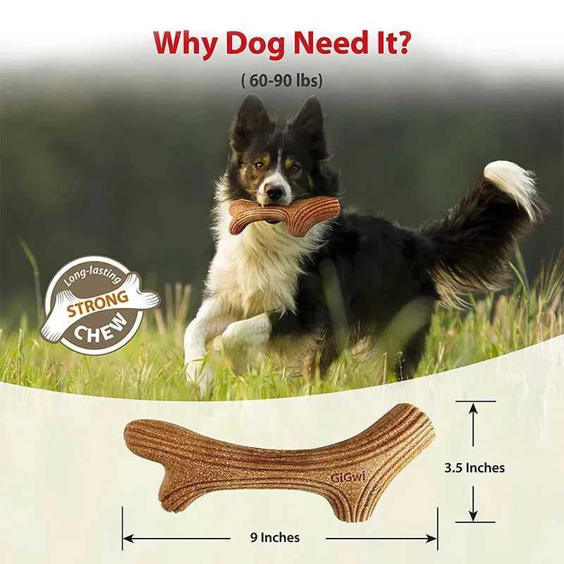 Real Wooden Deer Antlers Dog Chew Toys for Aggressive Chewers Large Dog Chewing Stick Indestructible Tough Durable Pet Toys Gift