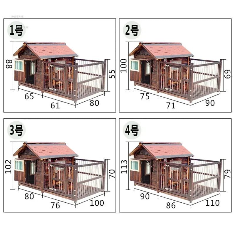 Outdoor Waterproof Kennel Four Seasons Universal Solid Wood Dog Houses Indoor Dog Cage Large Dog House Winter Warm House for Dog