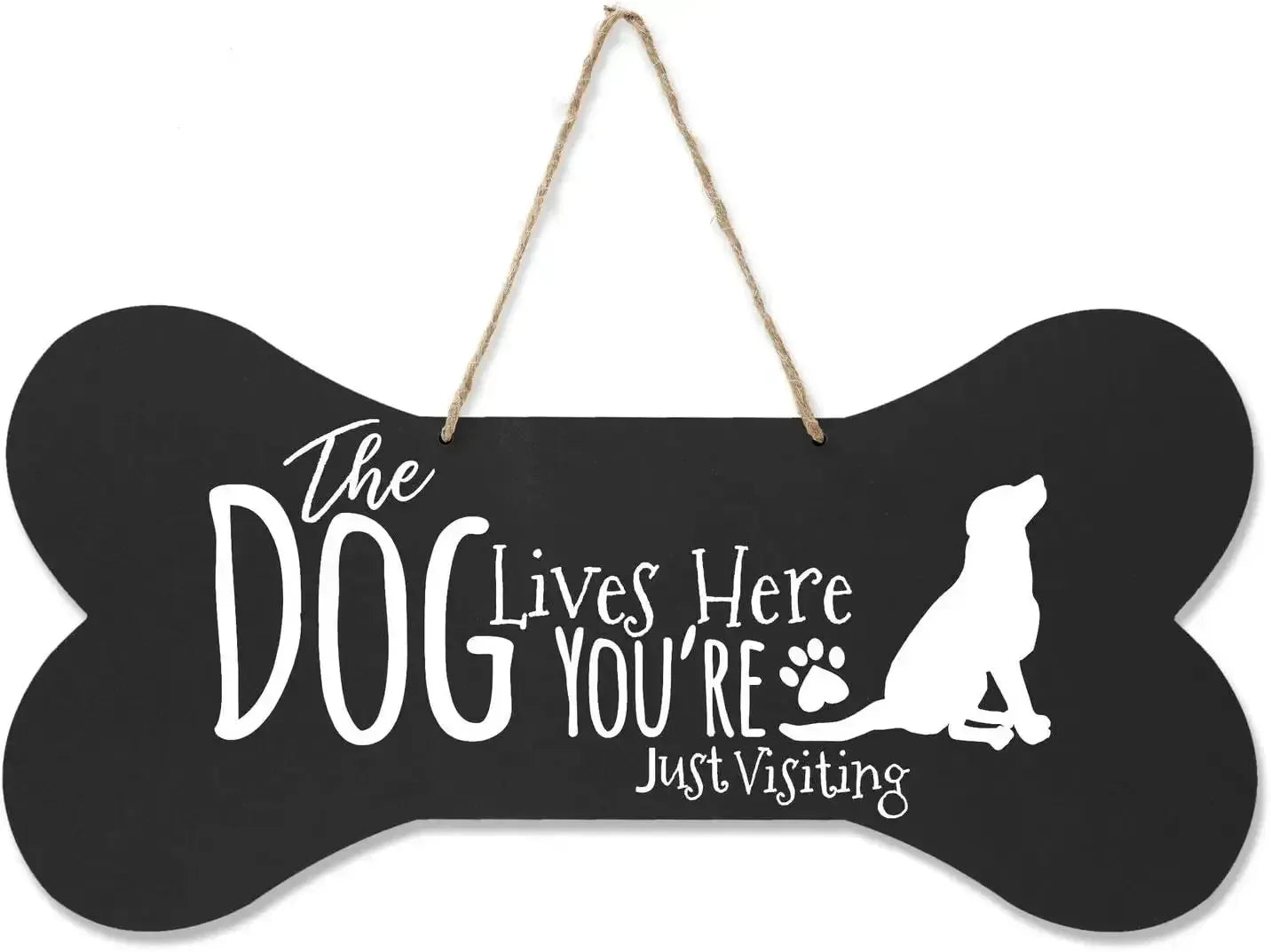 Home is Where My Dog is Pet Quote Dog Bone Wall Wooden Hanging Signs Dog Lovers Gifts for Women Dog Owner Gift for Home Decor