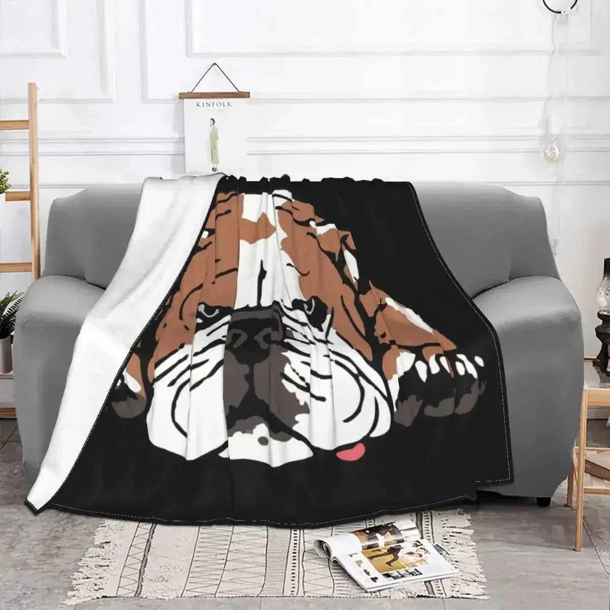 English Bulldog Awesome Funny Dog Blankets Coral Fleece Winter Lightweight Thin Throw Blanket for Home Office Rug Piece