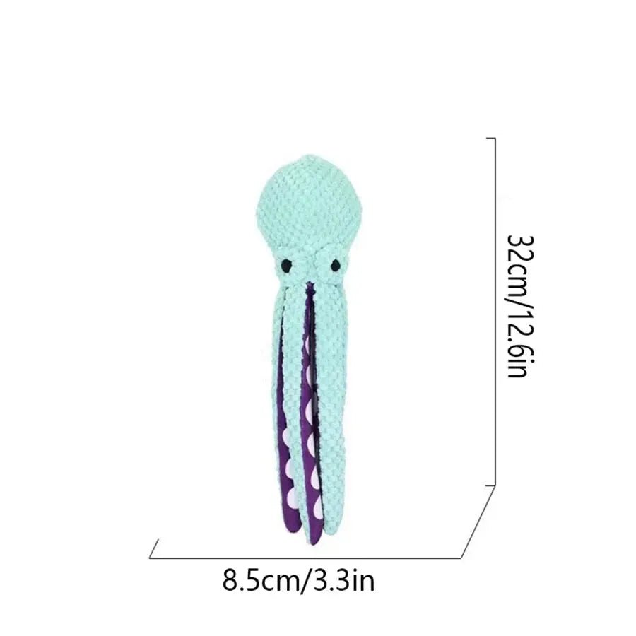 Dog pet plush octopus toy interactive sound anti-demolition home large and small dog boredom companion toy