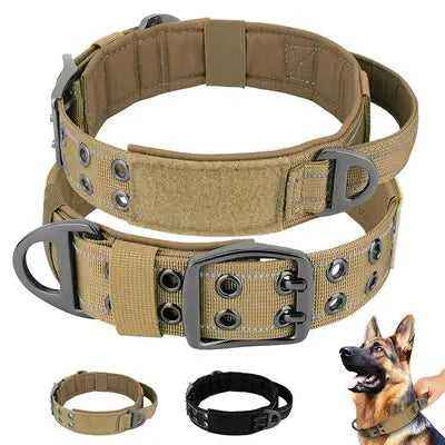 Military Tactical Dog Collar Nylon Wide Pet Training Collars Necklace With Handle Strong For Medium Large Dogs French Bulldog