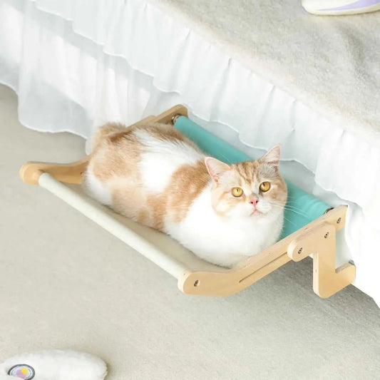 Bedside Bed Pet Nest Window Hanging Cat Bed Portable Removable Balcony Cat Hanging Hammock Wooden Suspended Bed Pet Nest