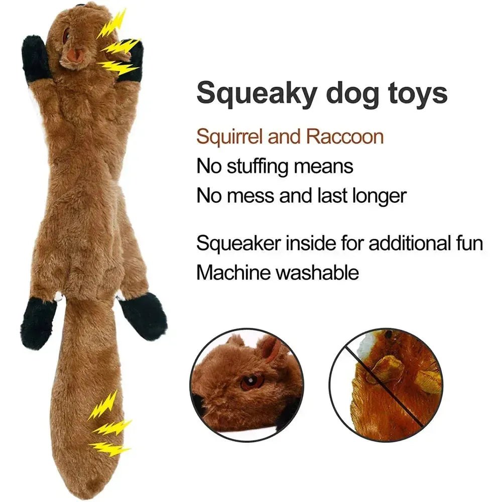 New Pet Squeak Toy Funny Simulated Animal No Stuffing Dog Toy with Squeakers Durable Stuffingless Plush Squeaky Dog Chew Toy