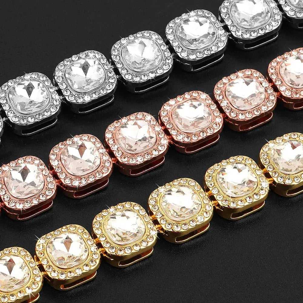 Bling Diamond Dog Chain Collar Crystal Rhinestone Pet Necklace Collar Luxury Shining Collars for Small Medium Dogs Cat Chihuahua