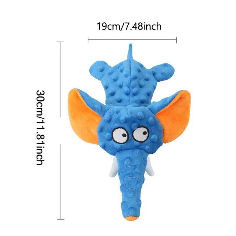 Cute Plush Toys Squeak Pet Elephant Plush Shell Durable Toy Dog Chew Squeaky Interactive Dog Toy Funny Pet Supplies No Filling