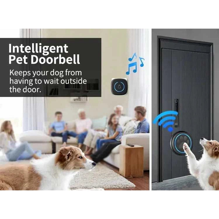 Pet Touch Ringer Button Bell 300M/984ft Range 60 Songs High Volume Doorbell For Cat & Dog Training Door Bell Smart Home US EU