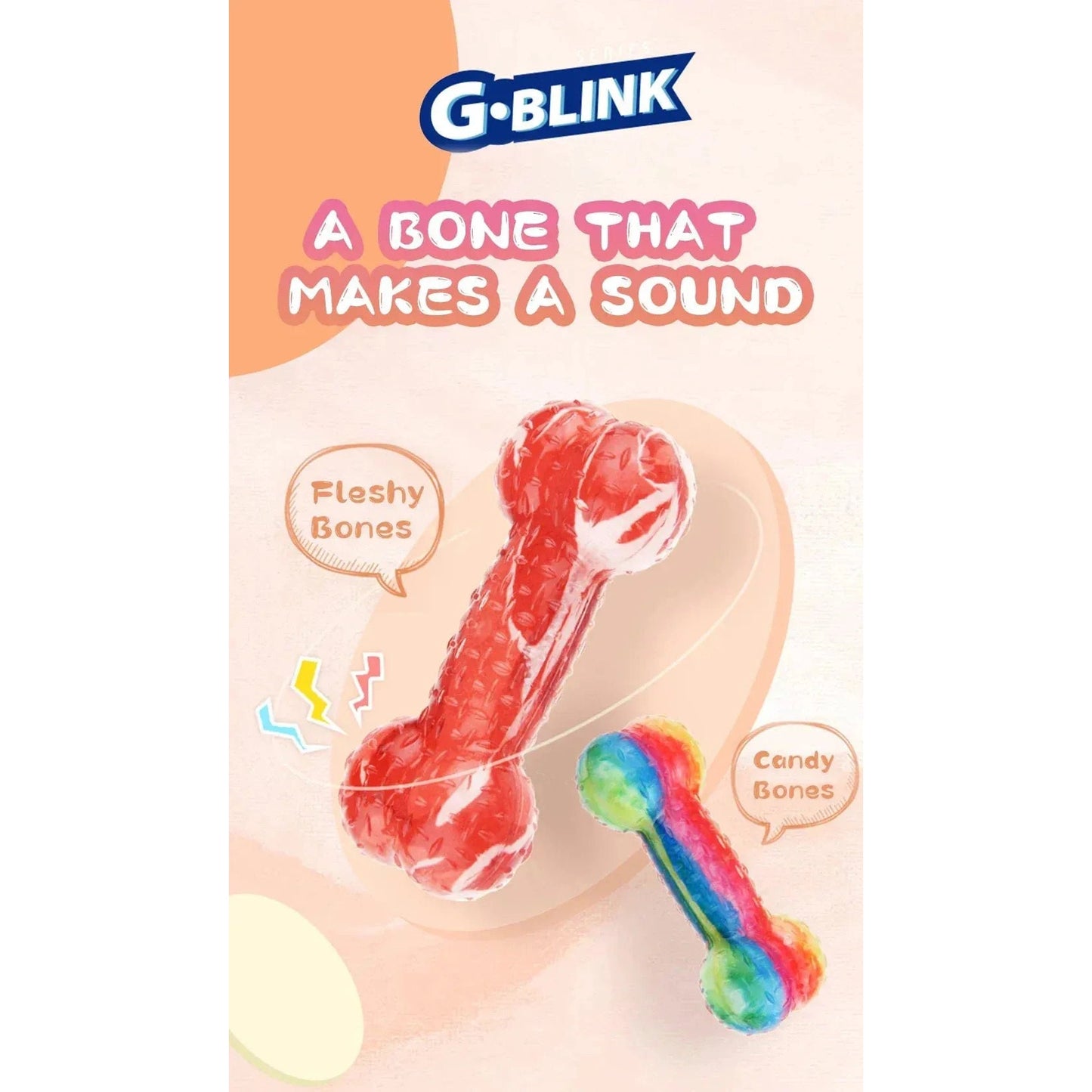 Gigwi Dog Toy G-BLINK Series Bite Resistance Bouncy Pet Chew Toy Small/Medium Dog Molar Bite Resistant Sounding Toy Pet Supplies