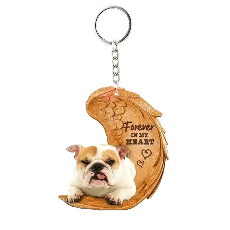 1 Piece 23 Style Dog Forever In My Heart Angel Pendant Bag Key Chains Car Keychain Keyring Pet Jewelry Gift For Women Girls