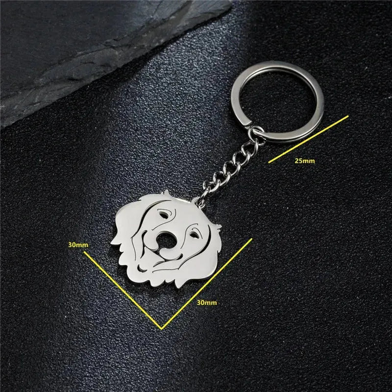 Stainless Steel Animal Keychain Cartoon Bulldog Key Rings Multiple Style Dog Keychains Key Holders Pendant Accessories Gift