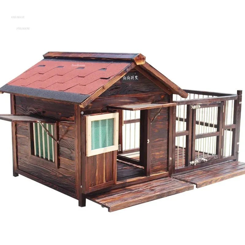 Outdoor Waterproof Kennel Four Seasons Universal Solid Wood Dog Houses Indoor Dog Cage Large Dog House Winter Warm House for Dog