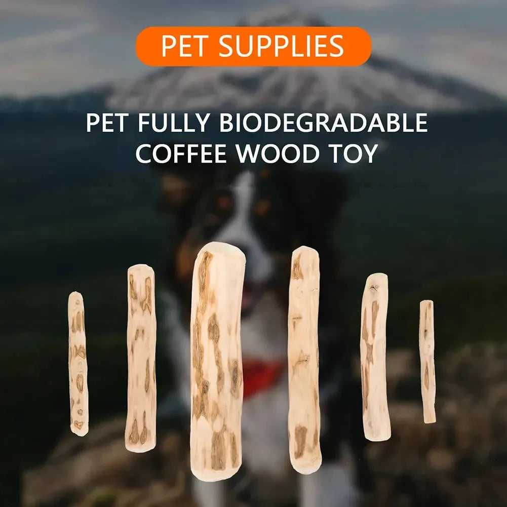 Dog Teeth Grinding Rod Wooden Chewing Toy Natural Coffee Wood Chewable Stick Bite-Resistant Pet Relieve Anxiety Toy Pet Supplies