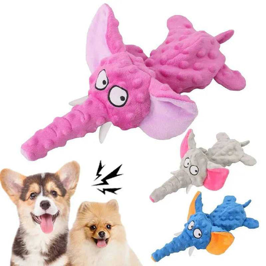 Cute Plush Toys Squeak Pet Elephant Plush Shell Durable Toy Dog Chew Squeaky Interactive Dog Toy Funny Pet Supplies No Filling