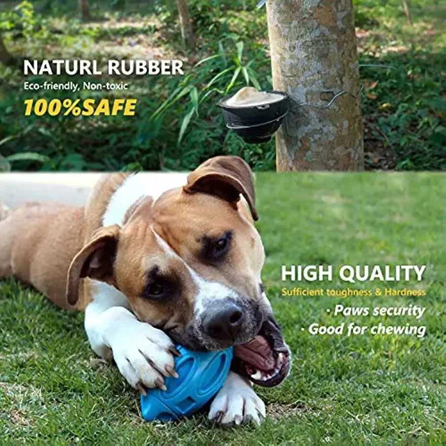 Squeaky Dog Toys for Aggressive Chewers Rubber Puppy Chew Ball Teeth grinding cleaning Durable Pet Toy for Medium Large Breed