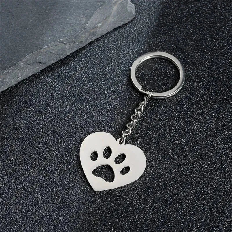 Stainless Steel Animal Keychain Cartoon Bulldog Key Rings Multiple Style Dog Keychains Key Holders Pendant Accessories Gift