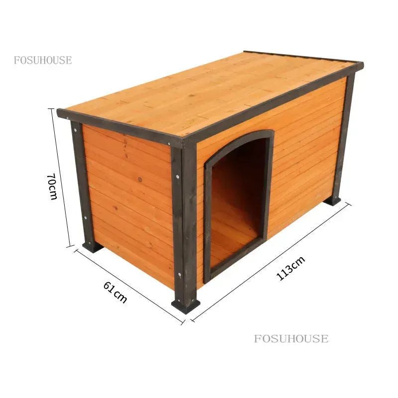 Solid Wooden Dog House Waterproof Outdoor Kennel Cage Small Large Breed Dogs Dog House Samoyeds Kennel Pet House H