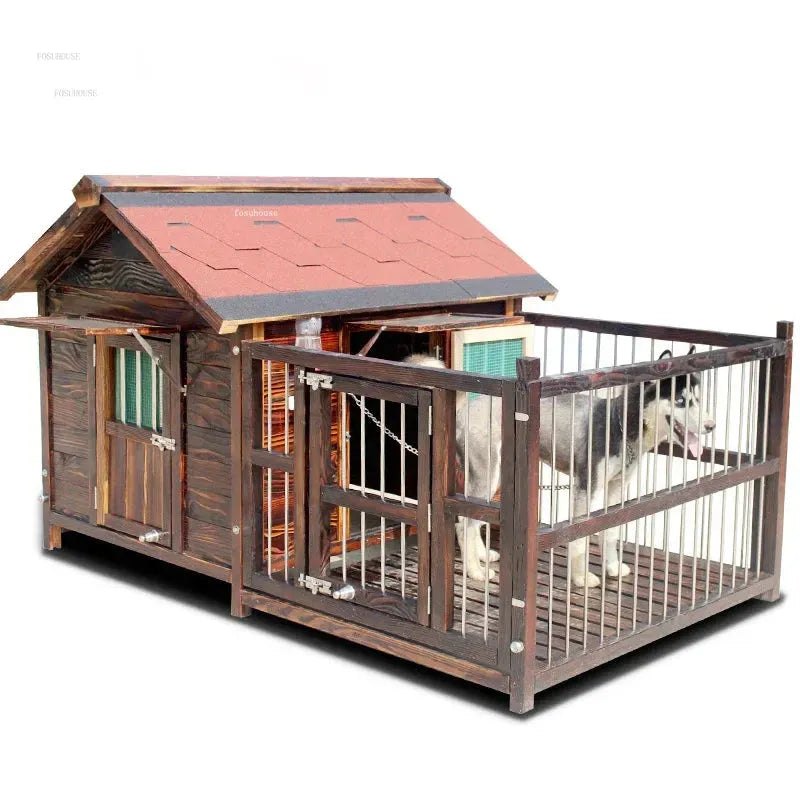 Outdoor Waterproof Kennel Four Seasons Universal Solid Wood Dog Houses Indoor Dog Cage Large Dog House Winter Warm House for Dog