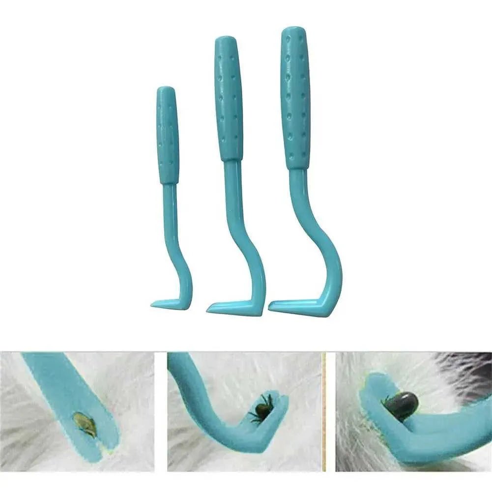 3 Pcs Tick Remover Hook Flea Remover Tweezer Tick Pull Pet Cat Dog Accessaries Ticks Removal Tools Flea Extractor Pet Supplies