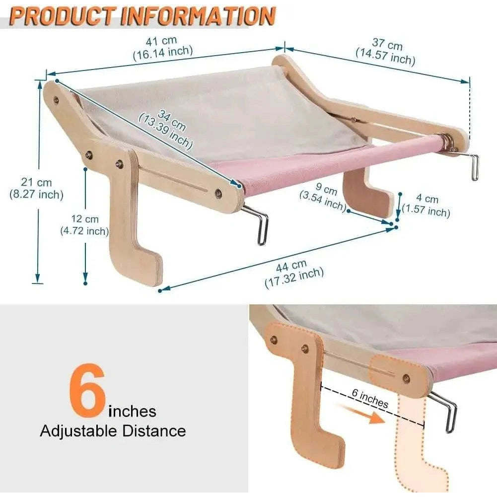 Bedside Bed Pet Nest Window Hanging Cat Bed Portable Removable Balcony Cat Hanging Hammock Wooden Suspended Bed Pet Nest