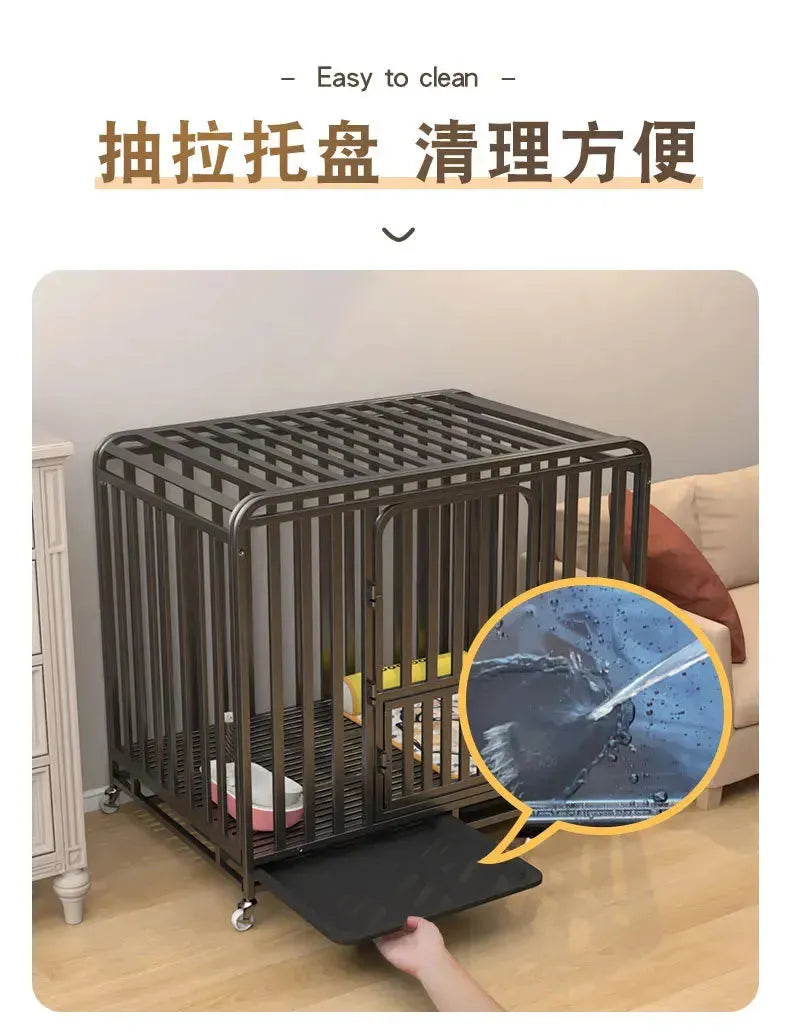 Large Dog Cages with Thickened All Square Tubes Indoor Pet Cages with Toilets Iron Cages Dog Nests