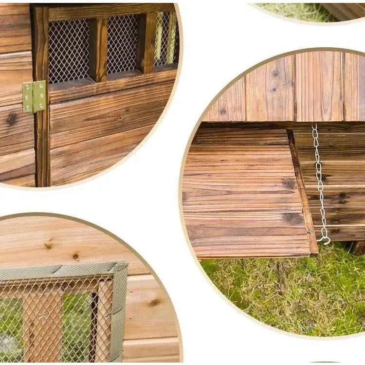 Wooden Dog House Nest Outdoor Rainproof Dog Cat Cage Modern Pet Kennels Warm Small Large Dogs Universal House H