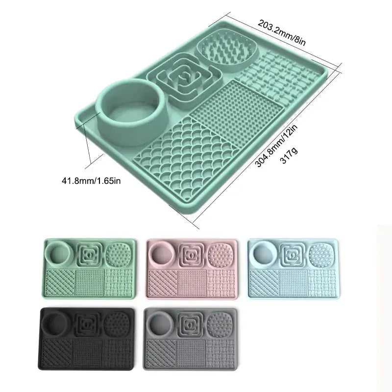 Pet Licking Mat Pet Eating Ware Dog Slow Food Mat Placemat Dog Feeder Supplies Suction Cup Dog Bathing Distraction