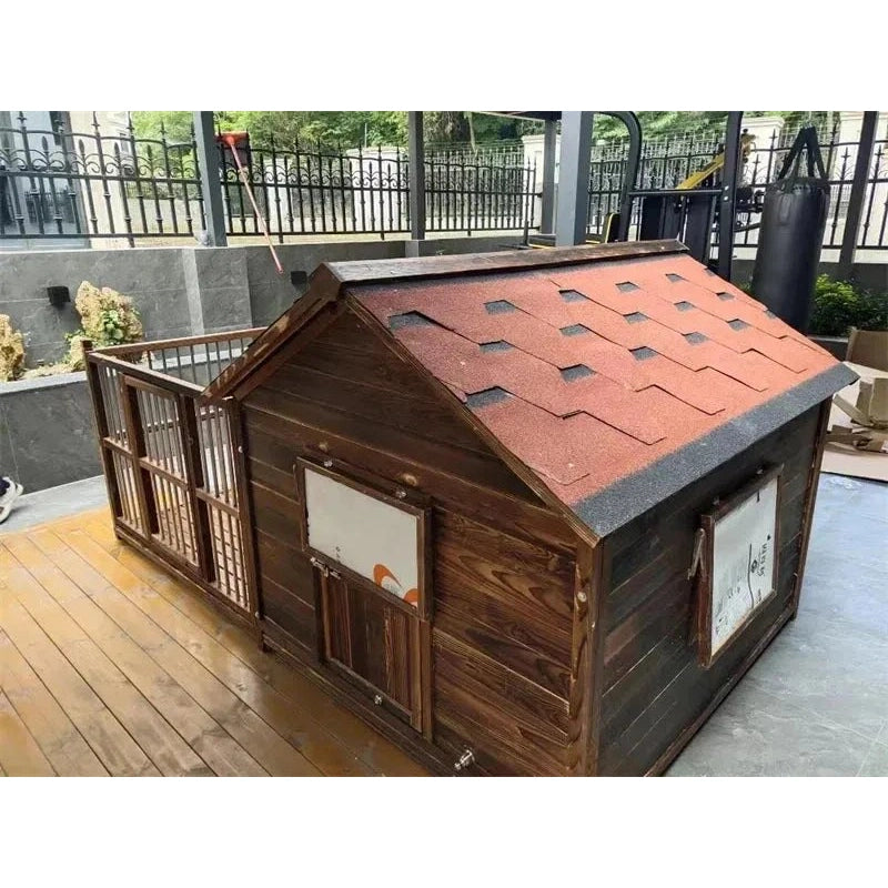 Outdoor Waterproof Kennel Four Seasons Universal Solid Wood Dog Houses Indoor Dog Cage Large Dog House Winter Warm House for Dog