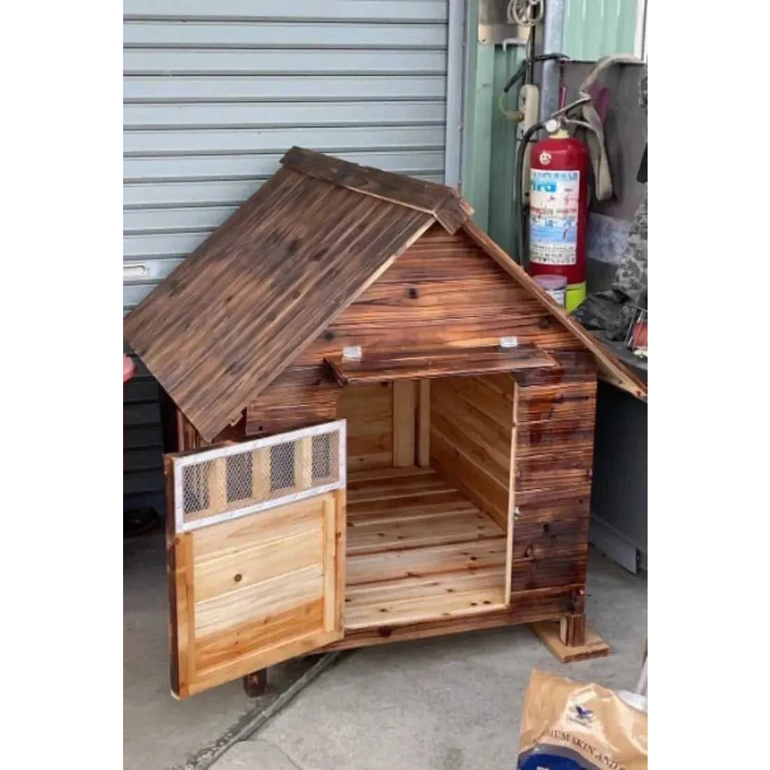 Wooden Dog House Nest Outdoor Rainproof Dog Cat Cage Modern Pet Kennels Warm Small Large Dogs Universal House H