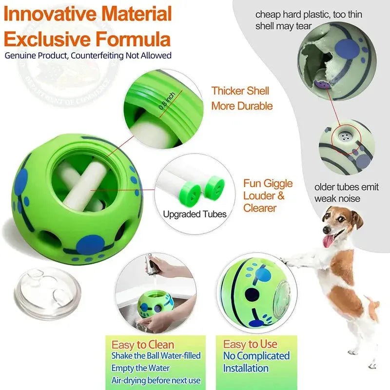 Benepaw Interactive Dog Toys Food Dispensing Treat Pet Giggle Ball Safe Dog Squeaky Puppy Puzzle Toy For Small Medium Large Dog