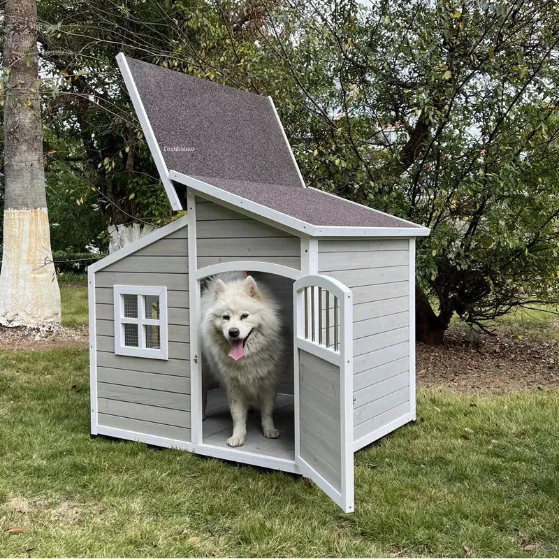 Four Seasons Universal Warm Large Dog House Wooden Dog Kennels Outdoor Rainproof Pet Kennel Indoor Garden Dog House Type Kennel