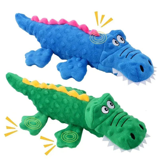 Soft Plush Pet Dog Squeaky Chew Toys Stuffed Crocodile for Small Large Dogs Cat Cute Interactive Squeak Toy Durable