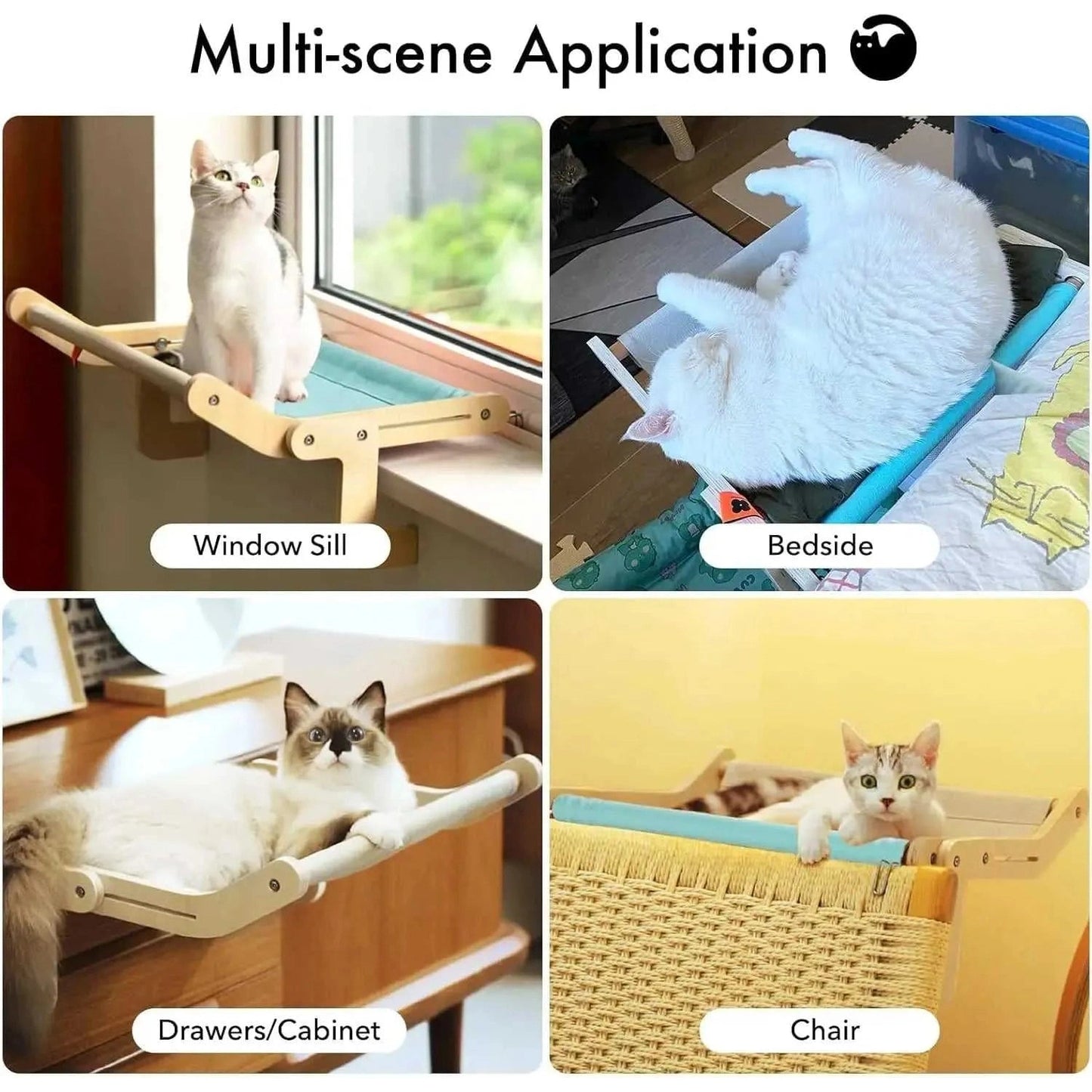 Bedside Bed Pet Nest Window Hanging Cat Bed Portable Removable Balcony Cat Hanging Hammock Wooden Suspended Bed Pet Nest