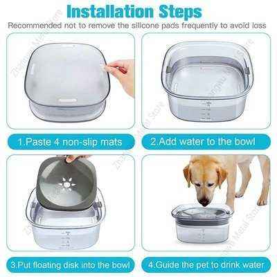 2L / 70oz Anti-splash Dog Water Bowl No Spill Slow Drinking Bowl Water Dispenser For Dogs Cats Large Capacity Pet Drinker - Finnigan's Play Pen