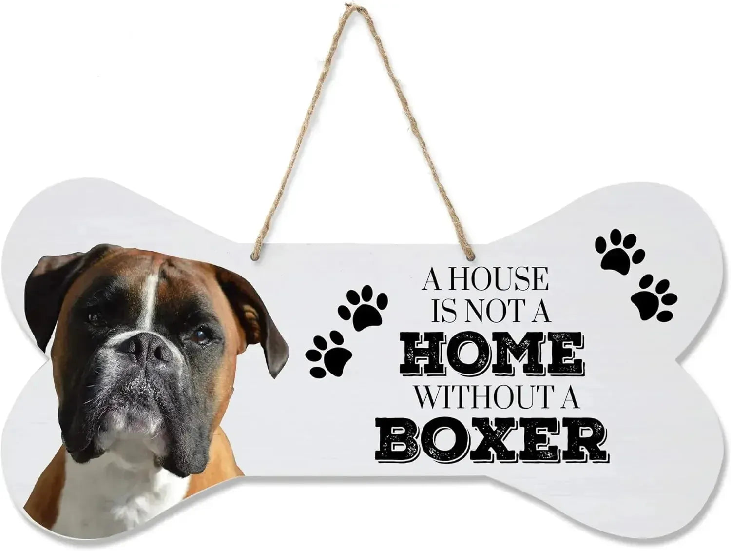 Home is Where My Dog is Pet Quote Dog Bone Wall Wooden Hanging Signs Dog Lovers Gifts for Women Dog Owner Gift for Home Decor