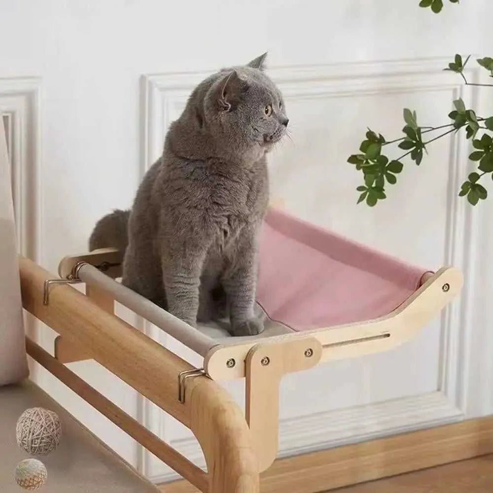 Bedside Bed Pet Nest Window Hanging Cat Bed Portable Removable Balcony Cat Hanging Hammock Wooden Suspended Bed Pet Nest