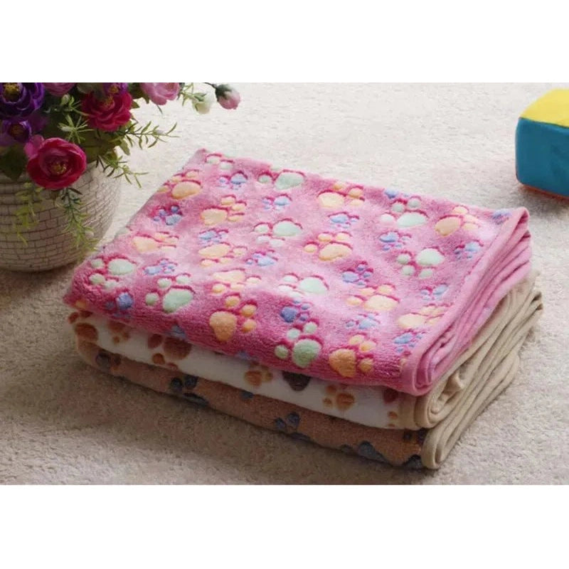 3 Sizes Cute Warm Pet Bed Mat Cover Towel Handcrafted Cat Dog Fleece Soft Blanket for Small Medium Large dogs Puppy Pet Supplies