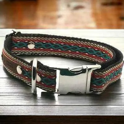 Elegance Unleashed: Handmade Designer Cotton Dog Collar for Medium Dogs